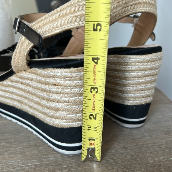 Kanna Black Braided Espadrille Platform Sandals Size 39 - Picture 10 of 12